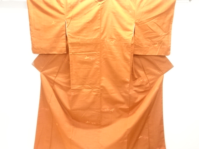 笹模様織出し手織り紬着物